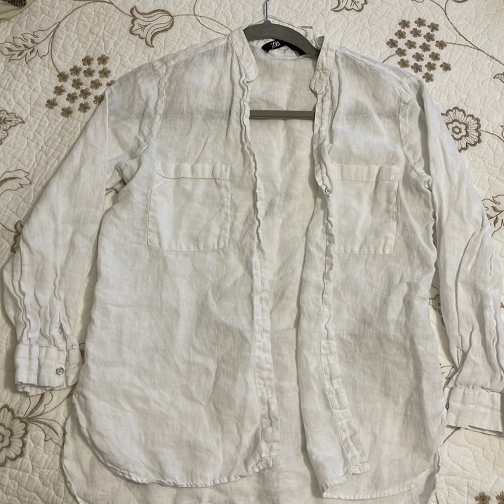 ZARA Linen Long Sleeve Shirt